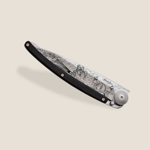 Couteau de poche 37g, Ebène / Pompier - Deejo