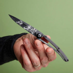 Couteau de poche 37g, Ebène / Moto racing - Deejo