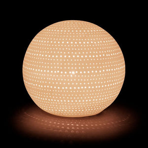 Lampe boule point blanc en porcelaine - Sema Design