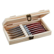 Charger l'image dans la galerie, Coffret de 6 couteaux à steak Rancho - GEFU - boîte en bois