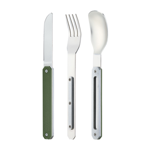 Couverts droits aimantés 12H34 Aluminium Kaki - Akinod