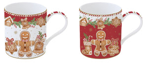 Coffret 2 mugs en porcelaine fine Fancy gingerbread - Easy Life