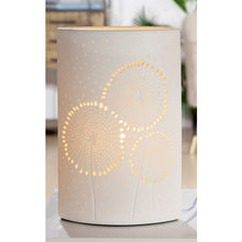 Charger l&#39;image dans la galerie, Lampe de table &quot;motif pissenlit&quot; blanc en porcelaine - Gilde