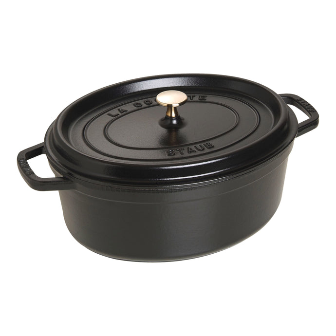 Cocotte 31 cm, ovale, noir, fonte - Staub