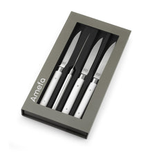 Charger l'image dans la galerie, Coffret de 4 couteaux à steak Fusion blanc - Amefa - coffret magnétique