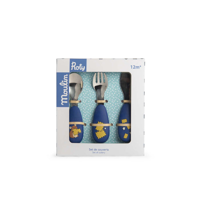 Set couverts silicone Puce & Pilou - Moulin Roty