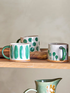 Mugs Linora vert en grès - Bloomingville