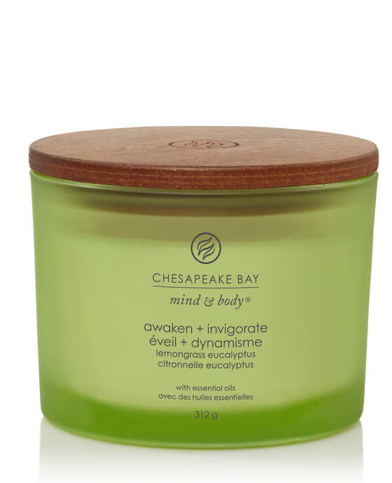 Bougie 3 mèches Eveil + Dynamisme (Citronnelle Eucalyptus) - Chesapeake Bay