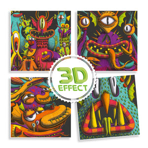 Coloriage 3D Funny Freaks- Djeco