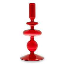 Charger l'image dans la galerie, Bougeoir en verre 20 cm - Rouge - vue 1