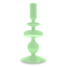Charger l'image dans la galerie, Bougeoir en verre 20 cm - Vert - vue 1