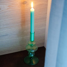 Charger l'image dans la galerie, Bougeoir en verre 20 cm - Vert - vue 3