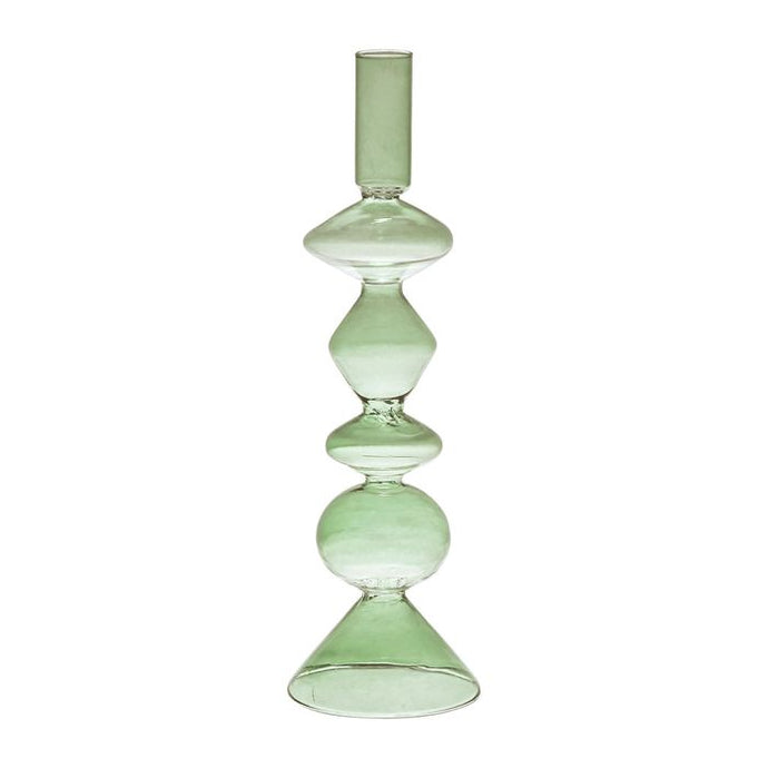 Bougeoir Aylo vert D 9 H 25 cm verre - Côté Table