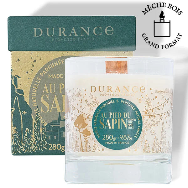 Bougie naturelle parfumée mèche bois 280 g  Au Pied du Sapin - Durance