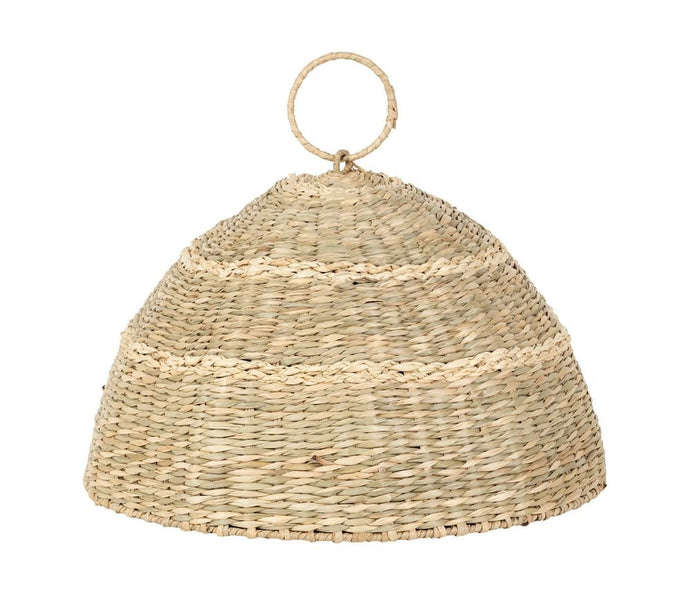 Cloche récif naturel jonc de mer et fer D 35 cm - Comptoir de famille
