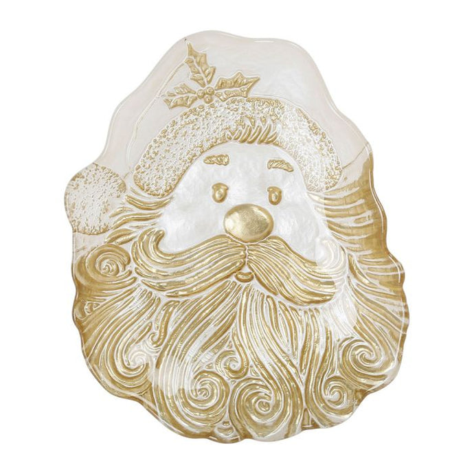 Coupelle Santa Noël blanc nacré et doré verre - Côté Table