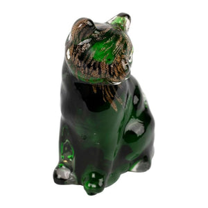 Déco chat félin vert et doré H 9,5 cm - Côté Table