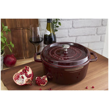 Charger l&#39;image dans la galerie, Cocotte 24 cm, ronde, grenadine, fonte - Staub