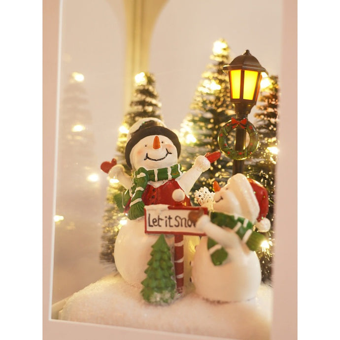 Santa blanc lanternes Noël led - Home Edelweiss