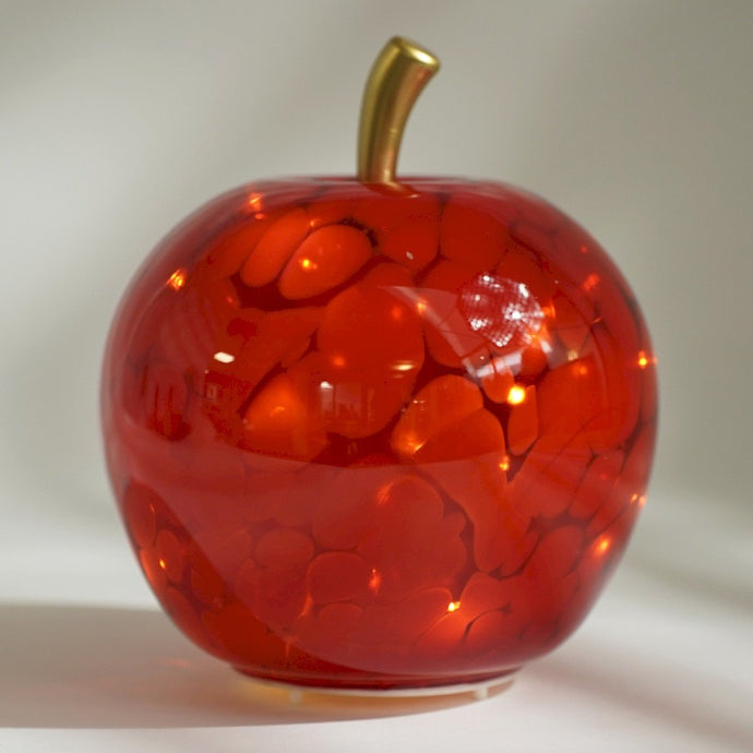 Boule lumineuse Simona pomme rouge 16 cm Leds USB - Home Edelweiss