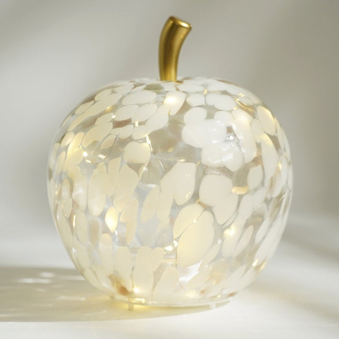 Boule lumineuse Simona pomme blanc rose 16 cm Leds USB - Home Edelweiss