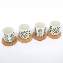 Charger l&#39;image dans la galerie, Matcha coffret de 4 tasses avec soucoupes. bois - Home Edelweiss