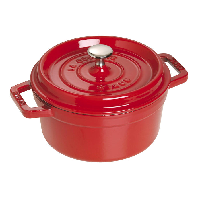 Cocotte 22 cm ronde, cerise, fonte - Staub