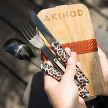 Charger l'image dans la galerie, Couverts droits aimantés 12H34 Léopard - Akinod