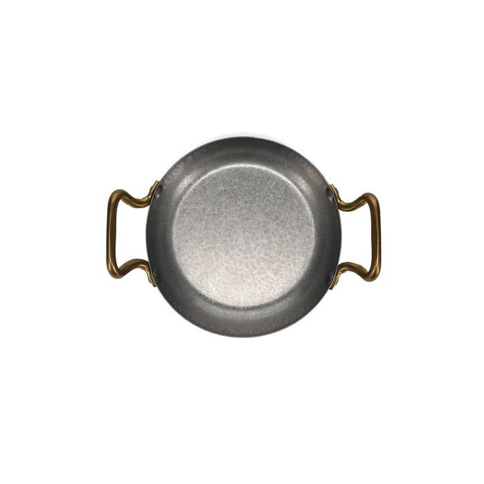 Plat à servir avec poignée dorée martelée argent antique Serve - Bonbistro
