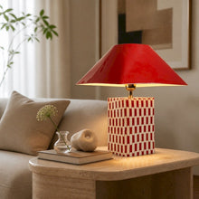 Charger l'image dans la galerie, Lampe damier Aliboro rouge 42 cm - Drimmer