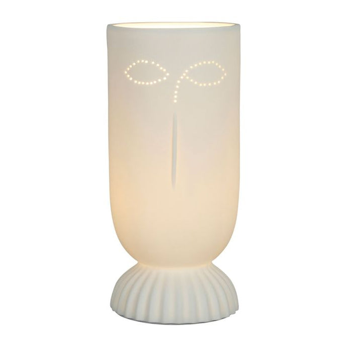 Lampe visage arty blanc en porcelaine - Sema Design