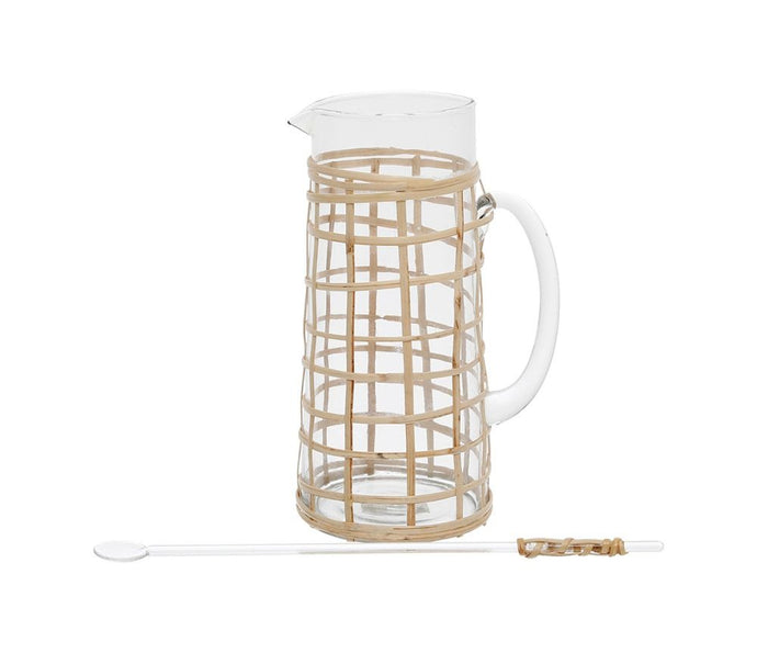 Pichet  1,4l verre et rotin - Côté Table