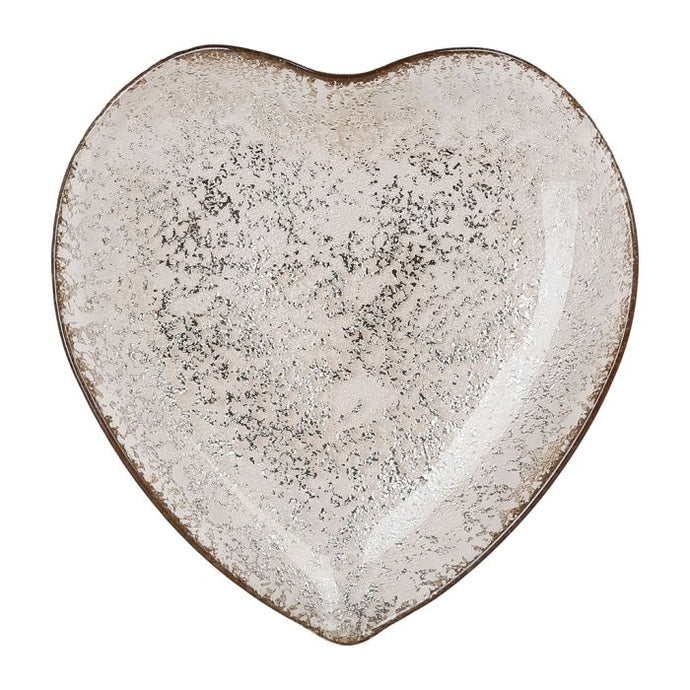 Plat creux coeur mercurisé verre 29 * 29 cm - Côté Table