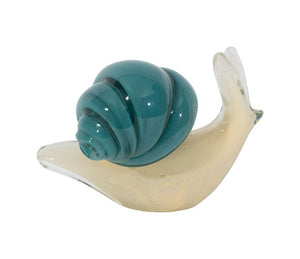 Presse papier escargot bleu et sable - Côté Table