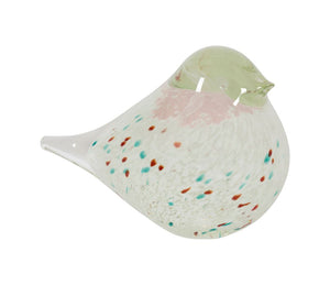 Presse papier moineau serin vert d'eau et rose - Côté Table