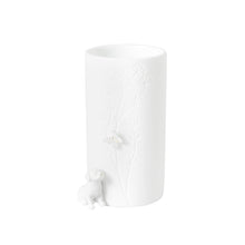 Charger l'image dans la galerie, Vase Dog Sitting Räder en porcelaine blanche avec chien assis