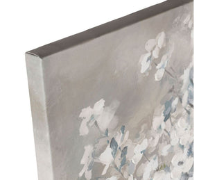 Tableau bouquet blanc et beige 76 * 76 cm - Côté Table