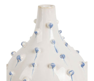 Vase Dame-Jeanne Delicio blanc et bleu D 21,5*H25 cm - Côté Table