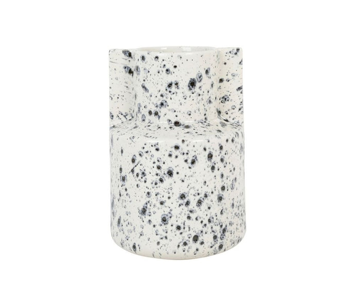Vase Lisla Blanc et turquoise D 15*H22 cm - Côté Table
