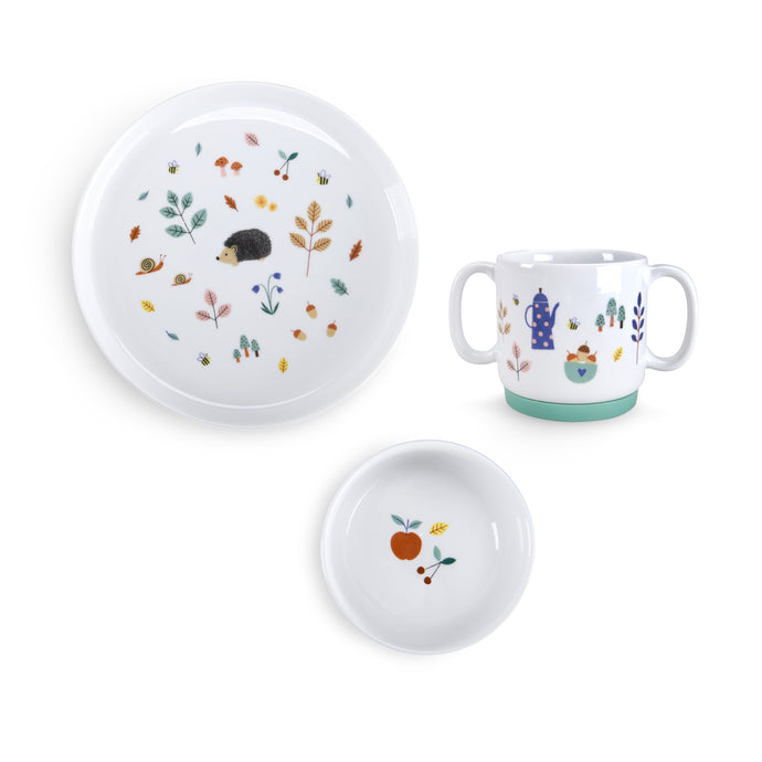 Set vaisselle porcelaine Pomme des Bois - Moulin Roty