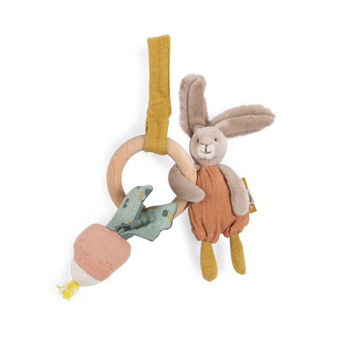 Hochet anneau bois lapin Trois petits lapins - Moulin Roty