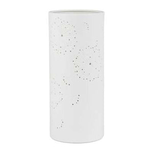 Lampe cylindre fleur blanc grand modèle en porcelaine - Sema Design