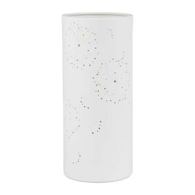 Lampe cylindre fleur blanc grand modèle en porcelaine - Sema Design