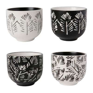 Coffret de 4 gobelets bronze noir et blanc - Sema Design