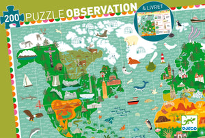 Puzzle d'observation Le Tour du Monde  200 pièces - Djeco