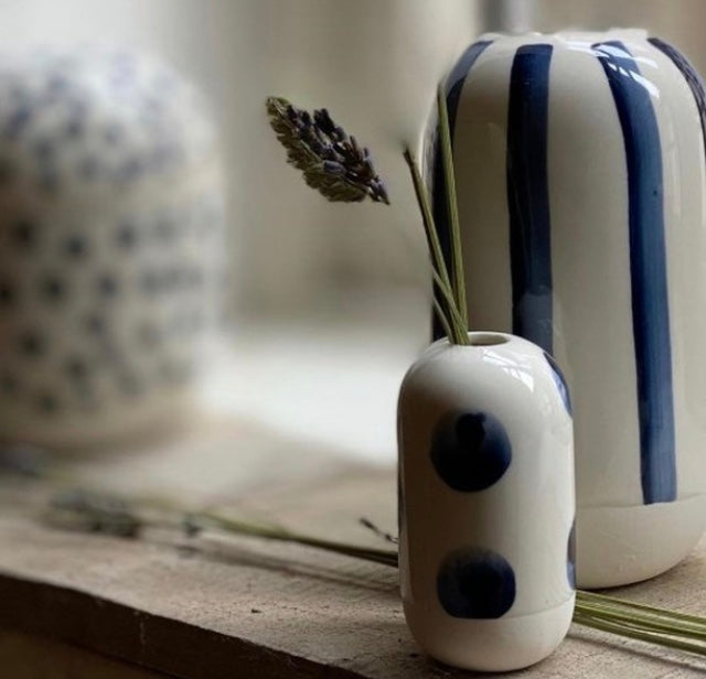 Petit vase avec pois bleus - Räder