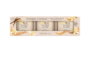 Pack de 3 Bougies Votives en verre Crème brûlée à la vanille - Yankee Candle