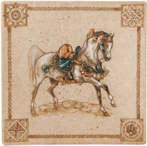 Petite coupe carrée "Chevaux du Vent" - Faïencerie de Gien